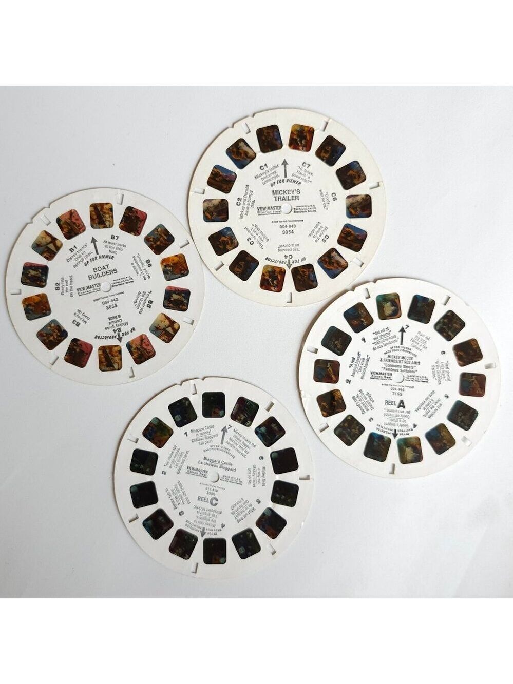 FUN VINTAGE MICKEY MOUSE VIEW MASTER REELS LOT OF 4